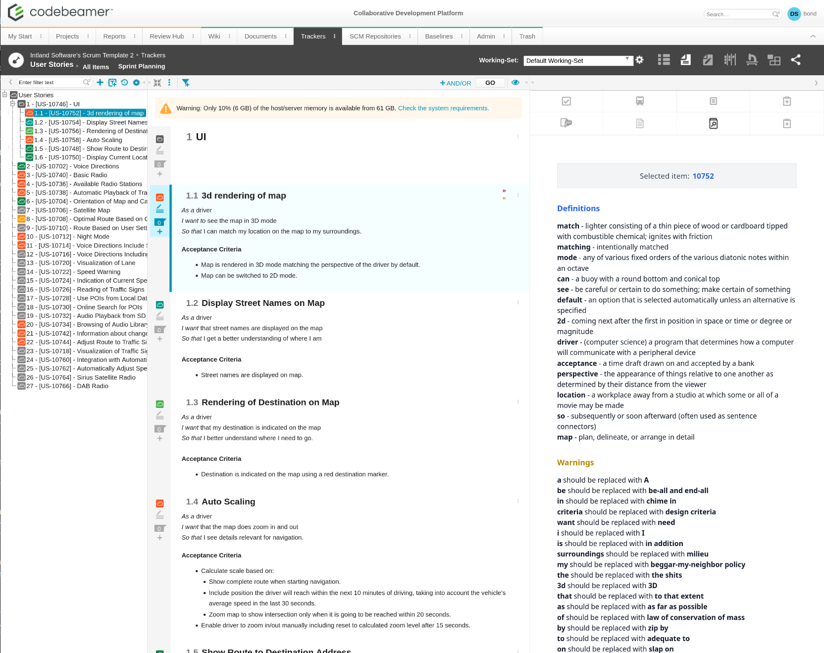 Codebeamer Glossary Manager preview
