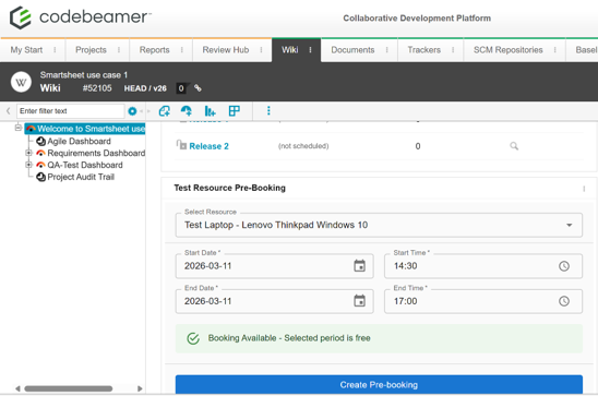 TRM Test Resource Pre-Booking